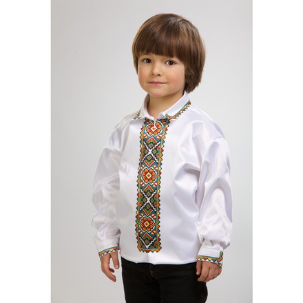 Заготовка дитячої сорочки на 4-7 років Борщівська квітка для вишивки бісером СД004кБ34нн