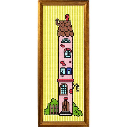 Рожевий будиночок Канва з нанесеним малюнком Чарівниця S-78 - Вишивка хрестиком і бісером - Овечка Рукодільниця