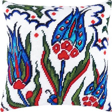 Турецькі тюльпани. Набір для вишивання подушки. Чарівниця (V-141) - Вишивка хрестиком і бісером - Овечка Рукодільниця