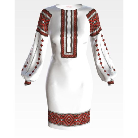 Набір для вишивки нитками Барвиста Вишиванка заготовки жіночої сукні – вишиванки Вогняна ПЛ075дБннннi