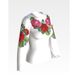 Набір для вишивки жіночої блузки бісером Пишні троянди, фіалки БЖ008кБннннk