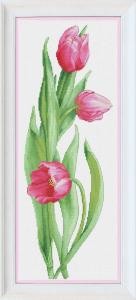 Рожеві тюльпани. Набір для вишивання нитками. Olanta (VN-050) - Вишивка хрестиком і бісером - Овечка Рукодільниця