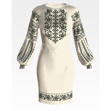 Набір для вишивки нитками Барвиста Вишиванка заготовки жіночої сукні – вишиванки Сокальська троянда ПЛ118шМннннi