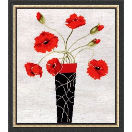Набор для вышивания Design Works 2436 Poppies in Vase - Вишивка хрестиком і бісером - Овечка Рукодільниця
