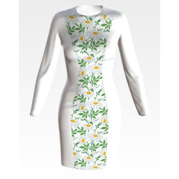 Набор для вышивки нитками Барвиста Вышиванка заготовки женского платья – вышиванки Ромашки ПЛ187кБннннi