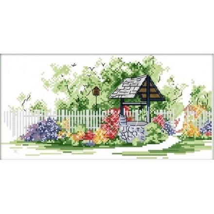 Квітковий дворик Набір для вишивання хрестиком з друкованою схемою на тканині Joy Sunday F990JS - Вышивка крестиком и бисером - Овца Рукодельница