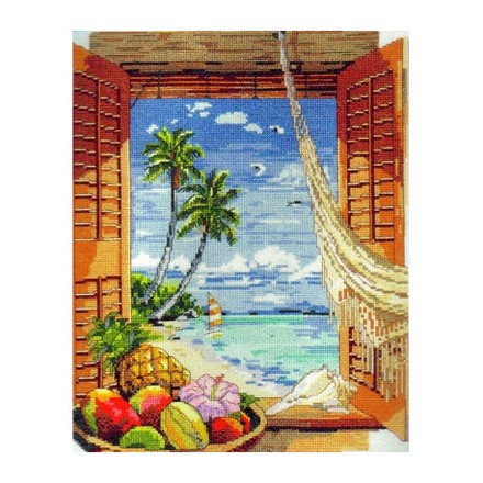 Набор для вышивания Janlynn 023-0382 Tropical Vacation Window - Вышивка крестиком и бисером - Овца Рукодельница