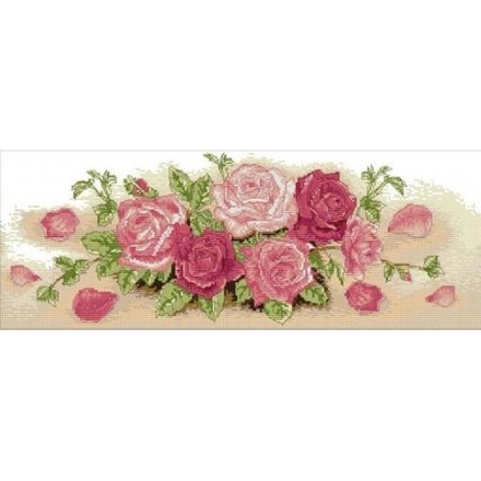 Рожева троянда Набір для вишивання хрестиком з друкованою схемою на тканині Joy Sunday H510 - Вишивка хрестиком і бісером - Овечка Рукодільниця