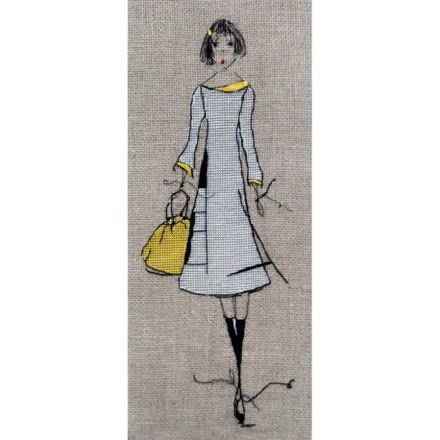 Девушка с желтой сумкой Схема для вышивания крестом Soizic SOI-87 - Вышивка крестиком и бисером - Овца Рукодельница