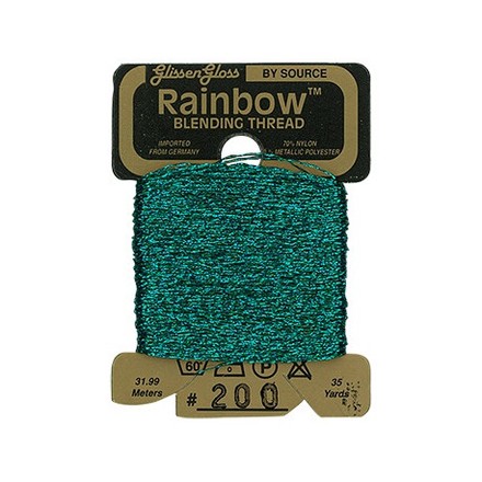 Rainbow Blending Thread 200 Dark Teal Green Металлизированное мулине Glissen Gloss RBT200 - Вишивка хрестиком і бісером - Овечка Рукодільниця