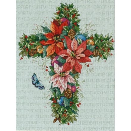 Набор для вышивания Janlynn 023-0558 Winter Floral Cross - Вишивка хрестиком і бісером - Овечка Рукодільниця