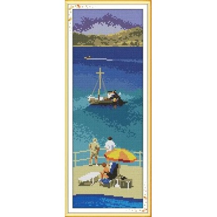 Егейське море Набір для вишивання хрестиком з друкованою схемою на тканині Joy Sunday F210JS - Вышивка крестиком и бисером - Овца Рукодельница