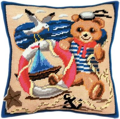 Ведмедик-моряк. Набір для вишивання подушки. Чарівниця (V-05) - Вишивка хрестиком і бісером - Овечка Рукодільниця
