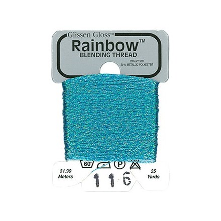 Rainbow Blending Thread 116 Iridescent Blue Металлизированное мулине Glissen Gloss RBT116 - Вишивка хрестиком і бісером - Овечка Рукодільниця