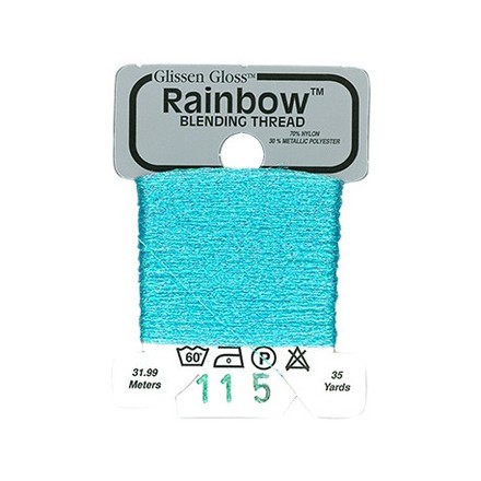 Rainbow Blending Thread 115 Iridescent Pale Blue Металлизированное мулине Glissen Gloss RBT115 - Вышивка крестиком и бисером - Овца Рукодельница