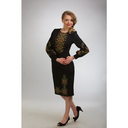 Набор для вышивки нитками Барвиста Вышиванка заготовки женского платья – вышиванки Весенняя ПЛ471лЧннннi