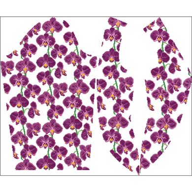Заготовка жіночої вишиванки Орхідеї кольору фуксії для вишивки бісером БЖ182кБнннн