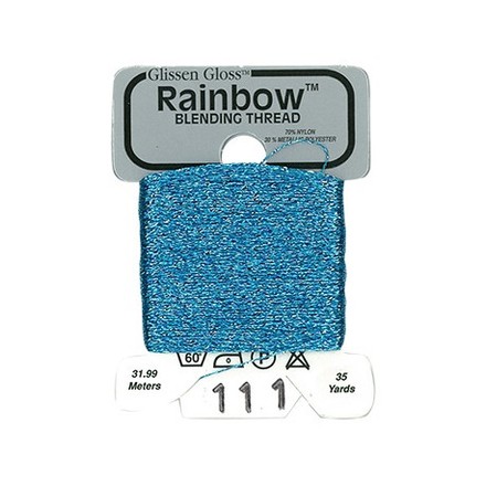 Rainbow Blending Thread 111 Pale Blue Металлизированное мулине Glissen Gloss RBT111 - Вишивка хрестиком і бісером - Овечка Рукодільниця