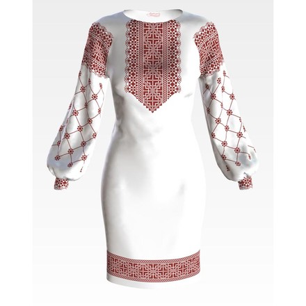 Набір для вишивки нитками Барвиста Вишиванка заготовки жіночої сукні – вишиванки Полісся ПЛ100кБннннi