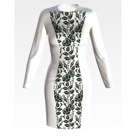Набір для вишивки нитками Барвиста Вишиванка заготовки жіночої сукні – вишиванки Троянди. Орнамент ПЛ178кБннннi