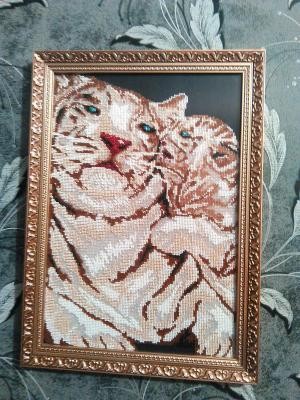 Белые тигры. Картина бисером - Вышивка крестиком и бисером - Овца Рукодельница