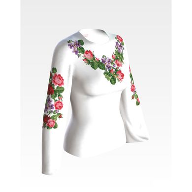Набір для вишивки жіночої блузки бісером Троянди і фіалки БЖ022пБннннk - Вишивка хрестиком і бісером - Овечка Рукодільниця