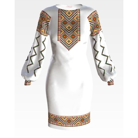 Набір для вишивки нитками Барвиста Вишиванка заготовки жіночої сукні – вишиванки Писанка ПЛ080шБннннi