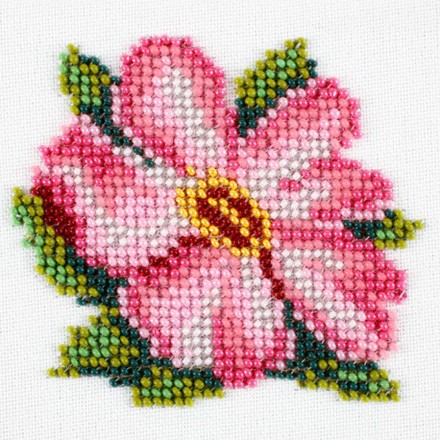 Квітка шипшини Схема на тканині для вишивання бісером Louise O-428 - Вишивка хрестиком і бісером - Овечка Рукодільниця