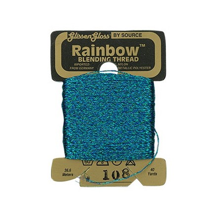 Rainbow Blending Thread 108 Blue Green Металлизированное мулине Glissen Gloss RBT108 - Вишивка хрестиком і бісером - Овечка Рукодільниця