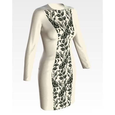 Набір для вишивки нитками Барвиста Вишиванка заготовки жіночої сукні – вишиванки Троянди. Орнамент ПЛ178кМннннi