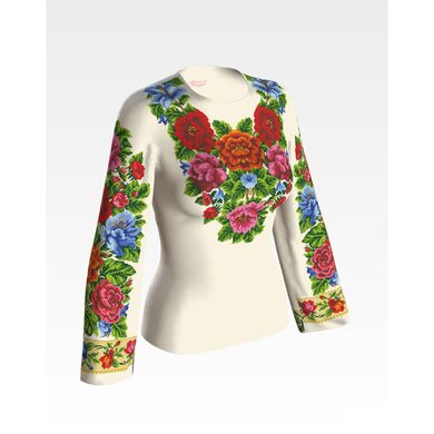 Набір для вишивання жіночої блузки нитками Багаті квіти. Буковинська БЖ005дМннннi - Вишивка хрестиком і бісером - Овечка Рукодільниця
