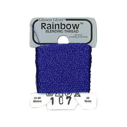 Rainbow Blending Thread 107 Royal Blue Металлизированное мулине Glissen Gloss RBT107 - Вишивка хрестиком і бісером - Овечка Рукодільниця