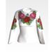 Набір для вишивання жіночої блузки нитками Пишні троянди, фіалки БЖ008шБннннi