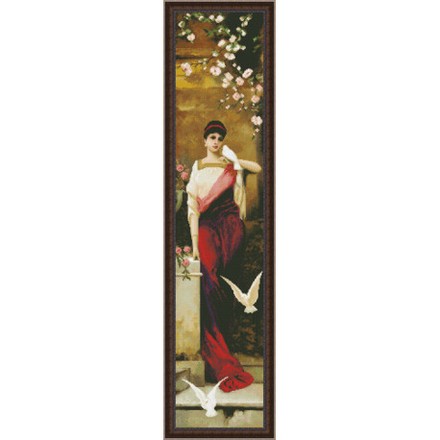 Набор для вышивки крестом Юнона 0301 Женщина с голубями - Вишивка хрестиком і бісером - Овечка Рукодільниця
