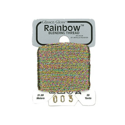 Rainbow Blending Thread 003 Iridescent White Flame Металлизированное мулине Glissen Gloss RBT003 - Вышивка крестиком и бисером - Овца Рукодельница