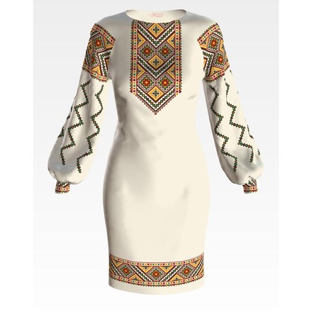Набір для вишивки нитками Барвиста Вишиванка заготовки жіночої сукні – вишиванки Писанка ПЛ080кМннннi