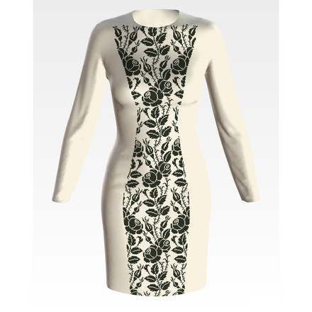 Набір для вишивки нитками Барвиста Вишиванка заготовки жіночої сукні – вишиванки Троянди. Орнамент ПЛ178шМннннi