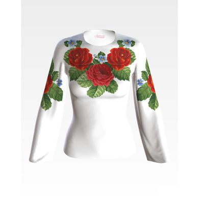 Заготовка жіночої вишиванки Пристрасні троянди, фіалки для вишивки бісером БЖ011кБнннн