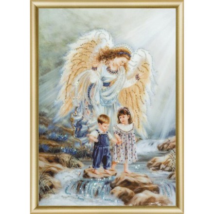 Ангел и дети Набор для вышивания стразами Чарівна мить КС-038/1 - Вышивка крестиком и бисером - Овца Рукодельница