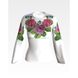 Набір для вишивання жіночої блузки нитками Рожеві троянди, фіалки БЖ009шБннннi