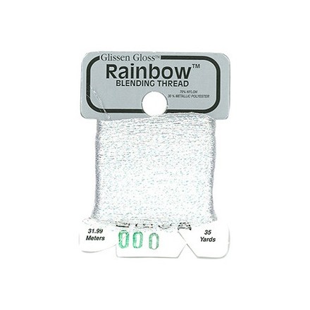 Rainbow Blending Thread 000 Bright White Металлизированное мулине Glissen Gloss RBT000 - Вышивка крестиком и бисером - Овца Рукодельница