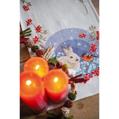 Сніговий заєць та снігир (доріжка на стіл) Набір для вишивання хрестиком Vervaco PN-0196730 - Вишивка хрестиком і бісером - Овечка Рукодільниця