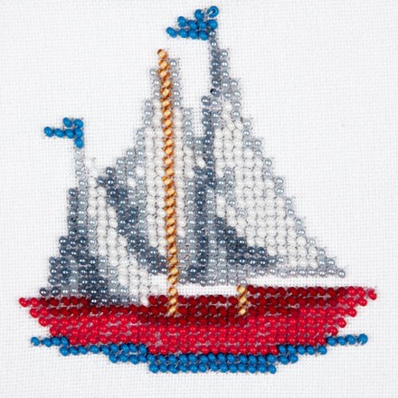 Кораблик Схема на тканині для вишивання бісером Louise O-457 - Вишивка хрестиком і бісером - Овечка Рукодільниця