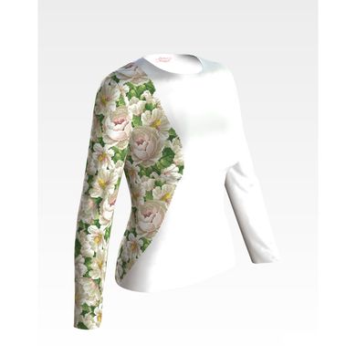 Заготовка жіночої вишиванки Білі мальви і троянди для вишивки бісером БЖ190кБнннн