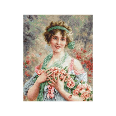 Девушка с розами. Набор для вышивания крестом. Luca-S (B553) - Вышивка крестиком и бисером - Овца Рукодельница