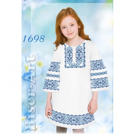 Сукня дитяча біла (льон) Заготовка для вишивки бісером або нитками Biser-Art 1698-лба - Вышивка крестиком и бисером - Овца Рукодельница