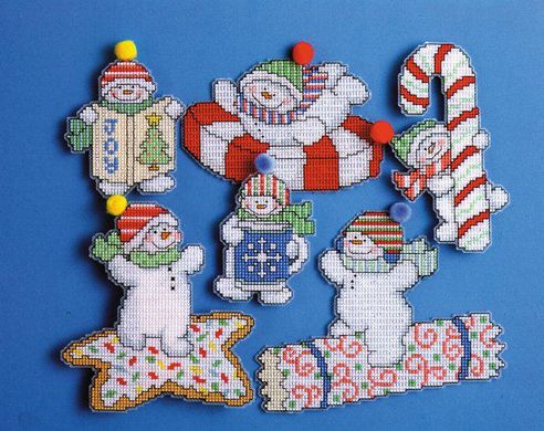 Снеговики с конфеткой. Набор для вышивания крестом. Design Works (dw1669) - Вышивка крестиком и бисером - Овца Рукодельница