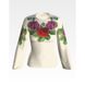 Набір для вишивання жіночої блузки нитками Лілові троянди, фіалки БЖ010кМннннi