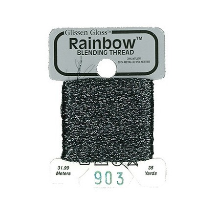 Rainbow Blending Thread 903 Charcoal Металлизированное мулине Glissen Gloss RBT903 - Вишивка хрестиком і бісером - Овечка Рукодільниця