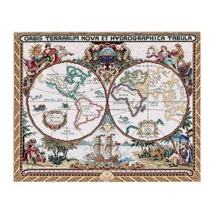 Набор для вышивания Janlynn 015-0223 Old World Map - Вышивка крестиком и бисером - Овца Рукодельница
